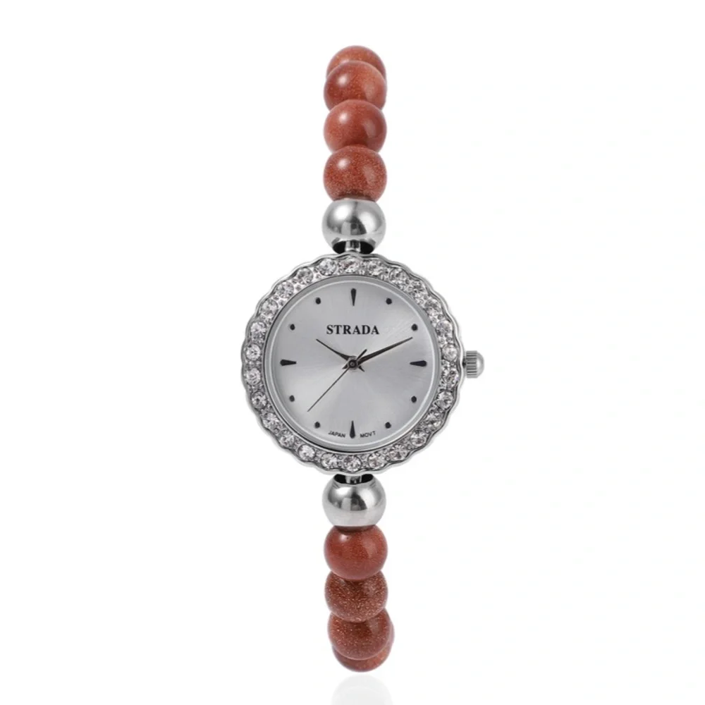 Sandstone Beaded Stretch Bracelet and Watch